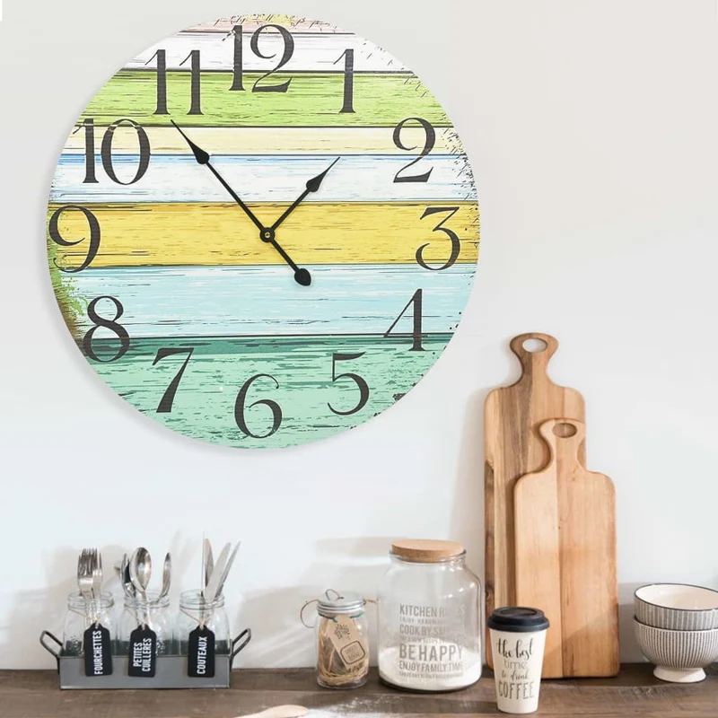Orologio Da Parete Vintage Multicolore Ø 60 cm in MDF Design Retro
