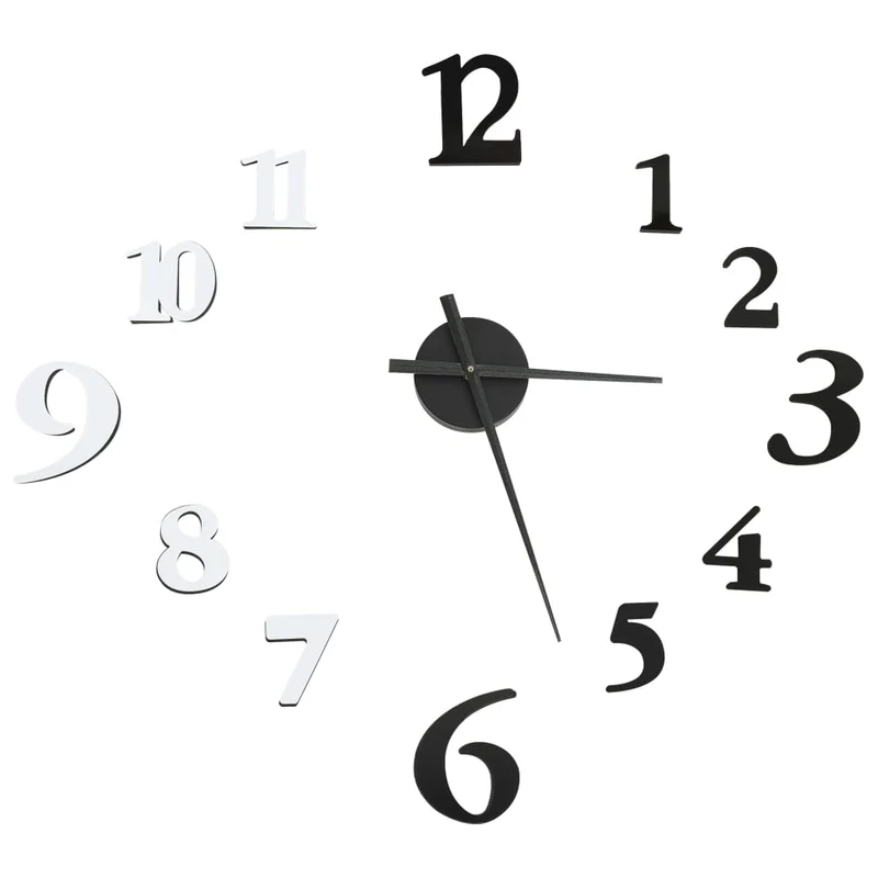 Orologio da Parete fai da te Effetto 3D 100 cm Design Moderno XXL Bianco e Nero