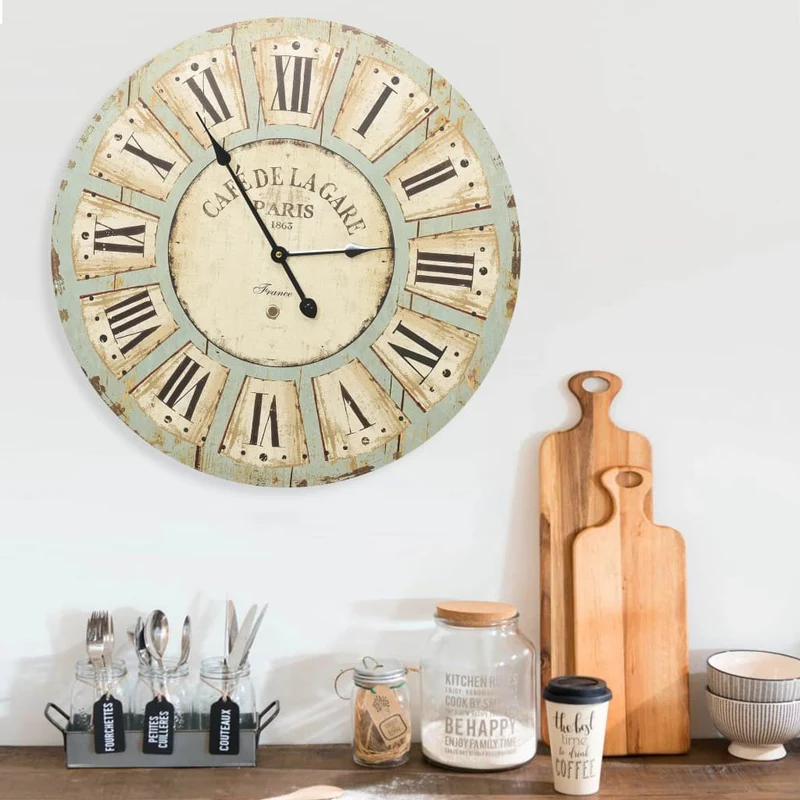 Orologio Da Parete Vintage Multicolore 60 cm in MDF Design Retro