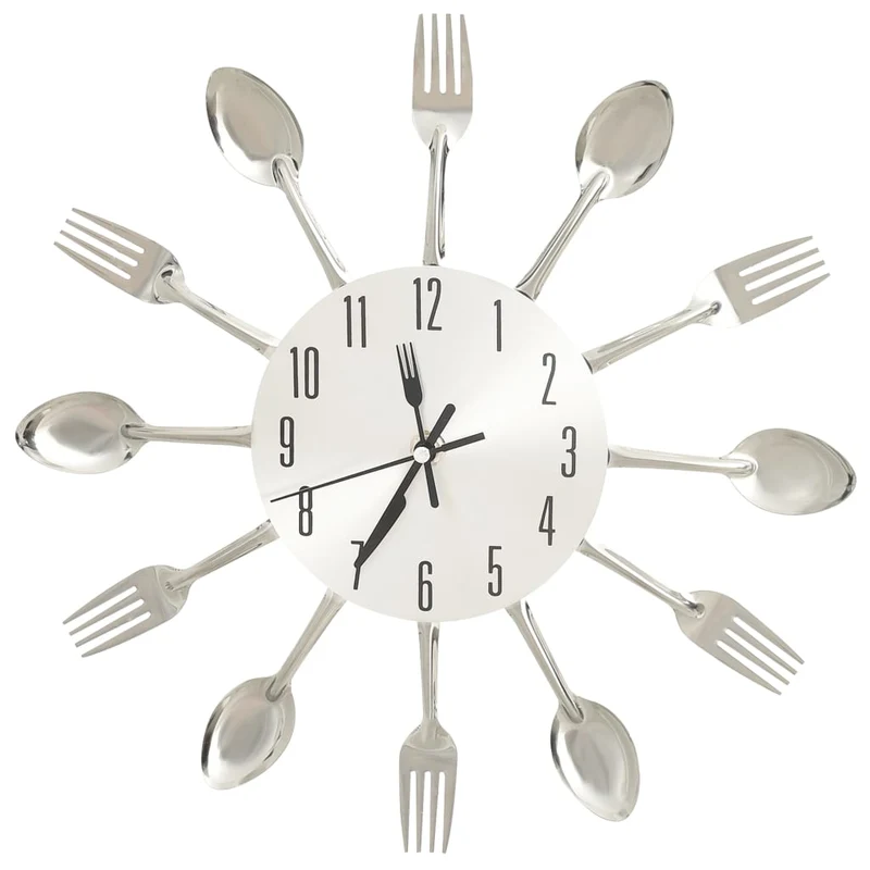 Orologio da parete in Alluminio 31 cm Design Particolare e Moderno Argento