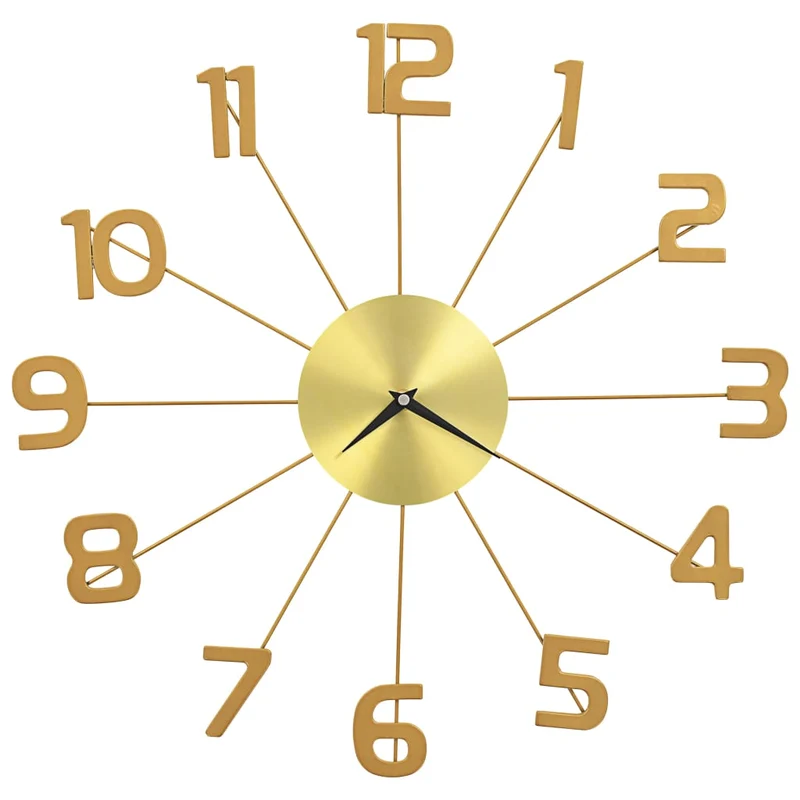 Orologio da Parete in Metallo Resistente 50cm Dorato Design Elegante e Versatile