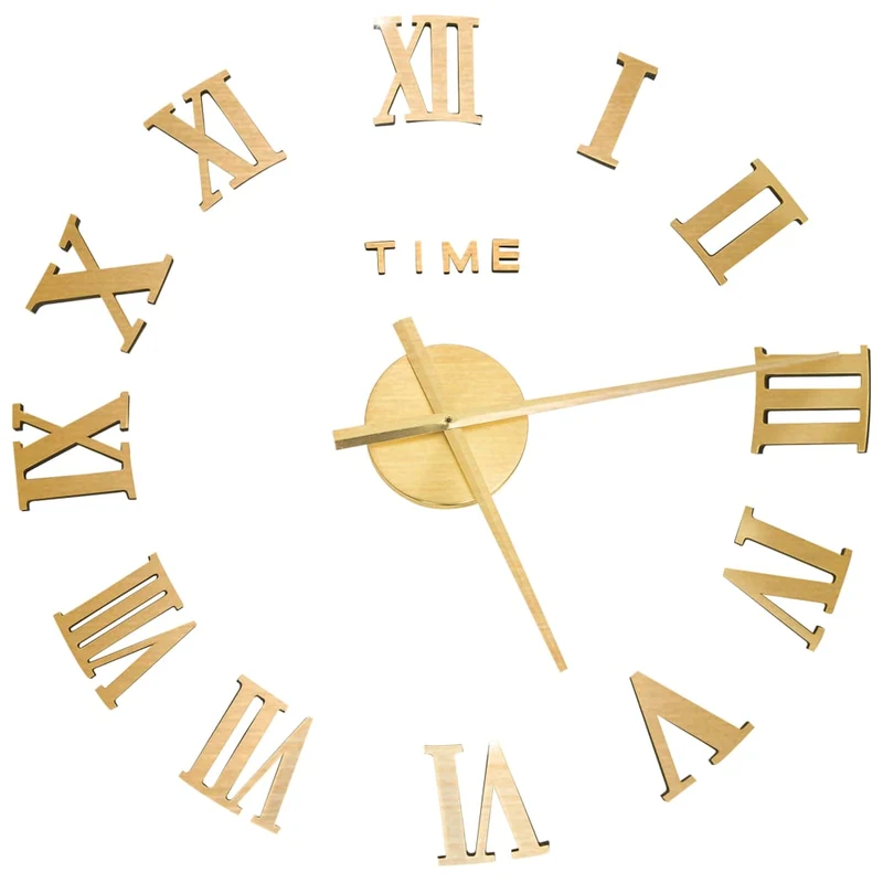 Orologio da Parete fai da te Tridimensionale Design Moderno Oro 100 cm XXL